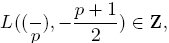 L({-/p),-(p+1)/2})in {f Z}},