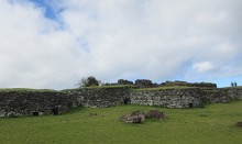 Stone houses on Rapa Nui.