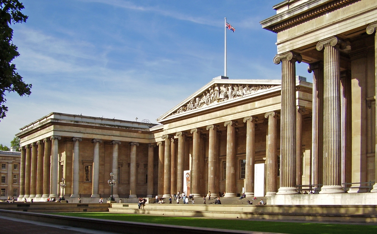 Entrance to the British Museum, London.