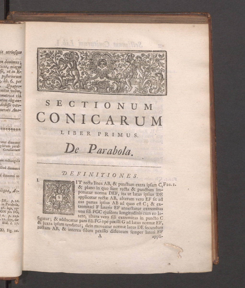 Page 1 of Simson's 1735 conic sections.