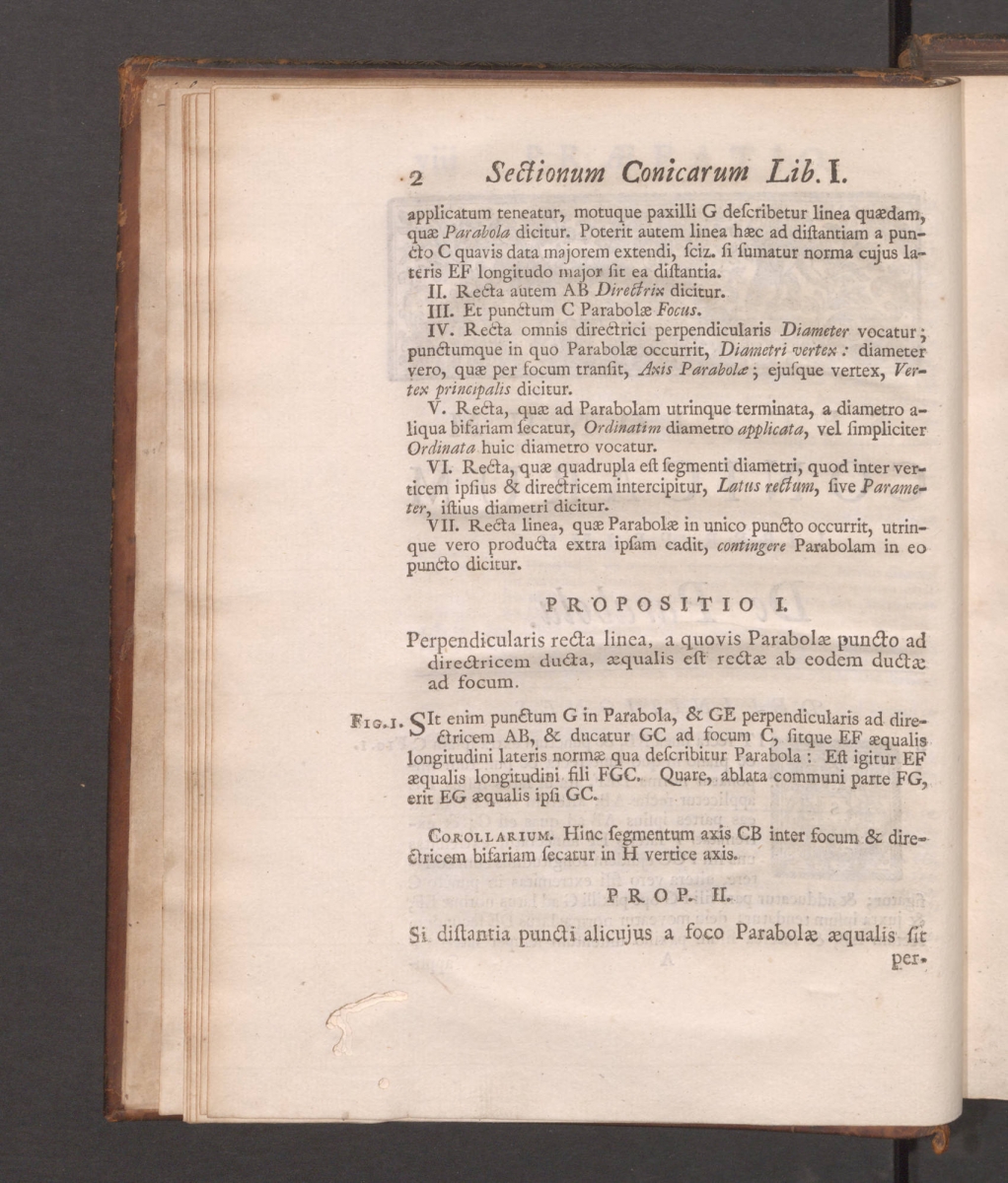 Page 2 from Simson's 1735 conic sections.