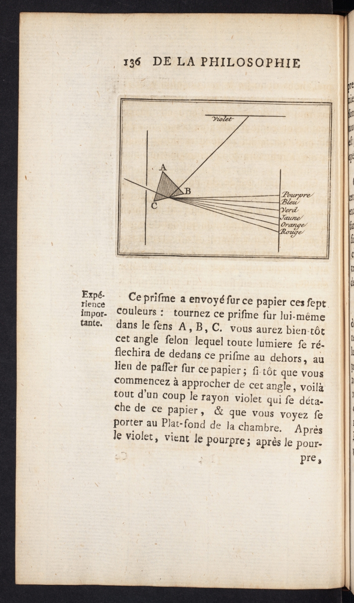 Page 136 from Voltaire’s 1738 Élémens de la philosophie de Neuton