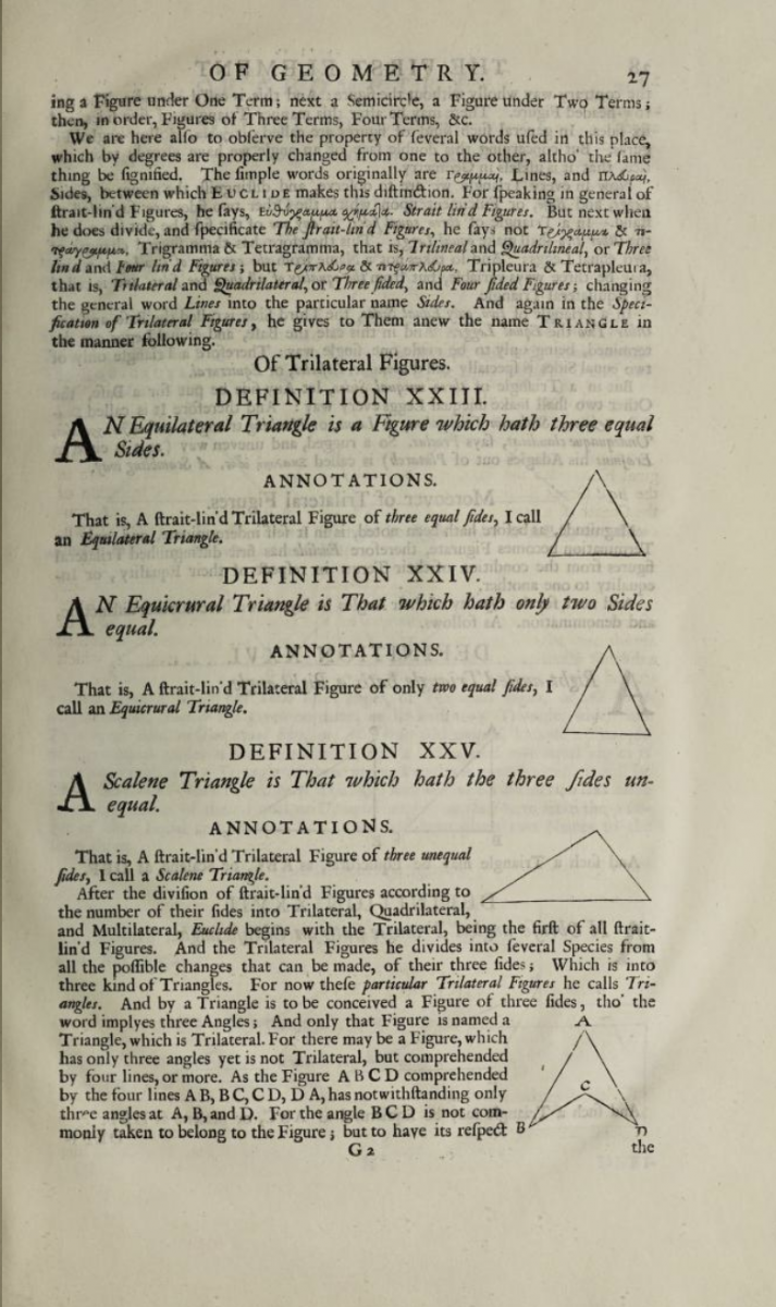 Page 27 of The English Euclide (1705).