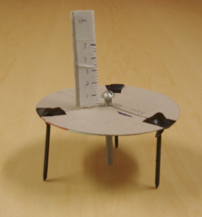 Homemade spherometer.