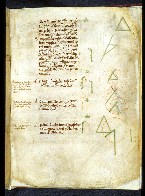 Folio 2 from 12th Century English manuscript of Latin translation of Eucild's Elements by Adelard of Bath