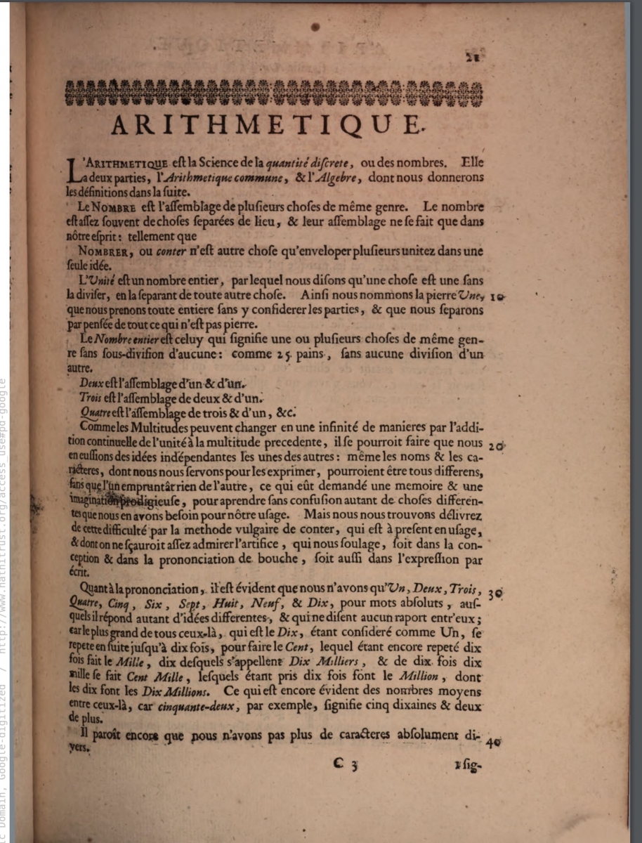 Page 21 from Jacques Ozanam’s 1691 mathematical dictionary.