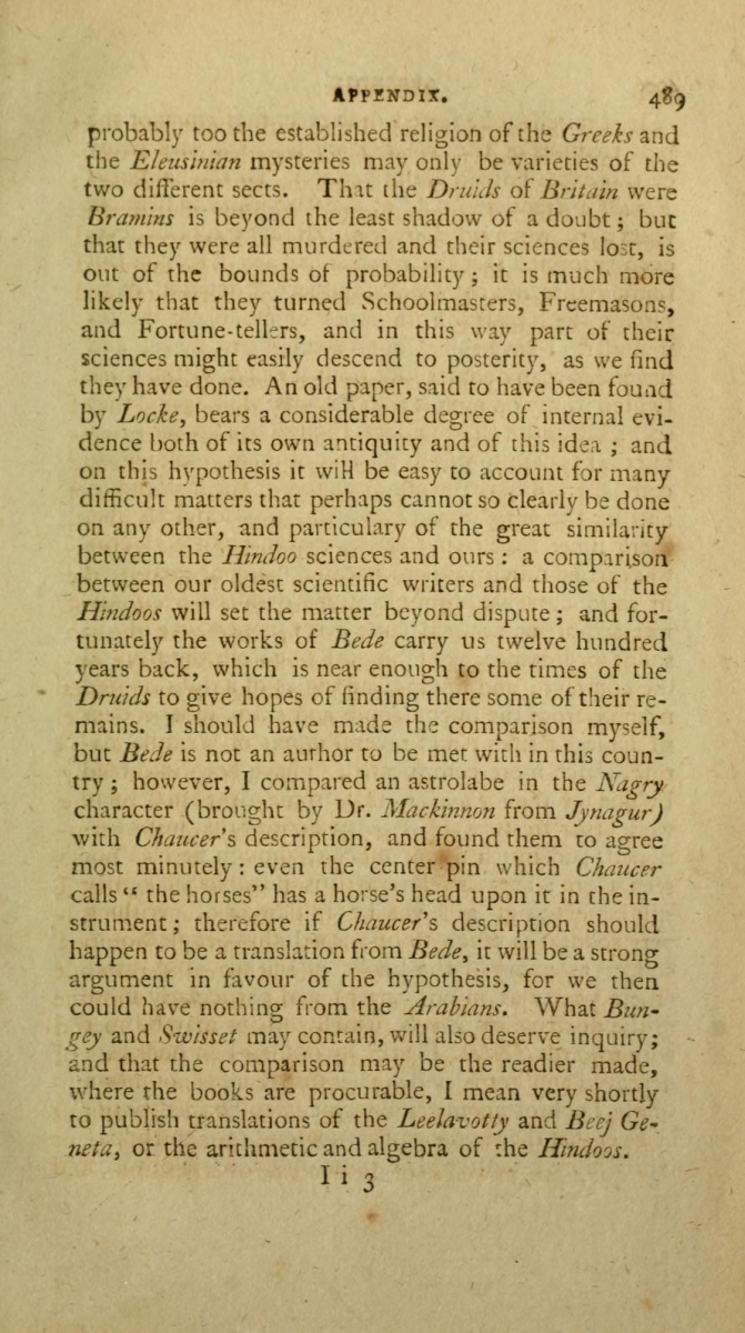 Third page of "A Proof that the Hindoos Had the Binomial Theorem."