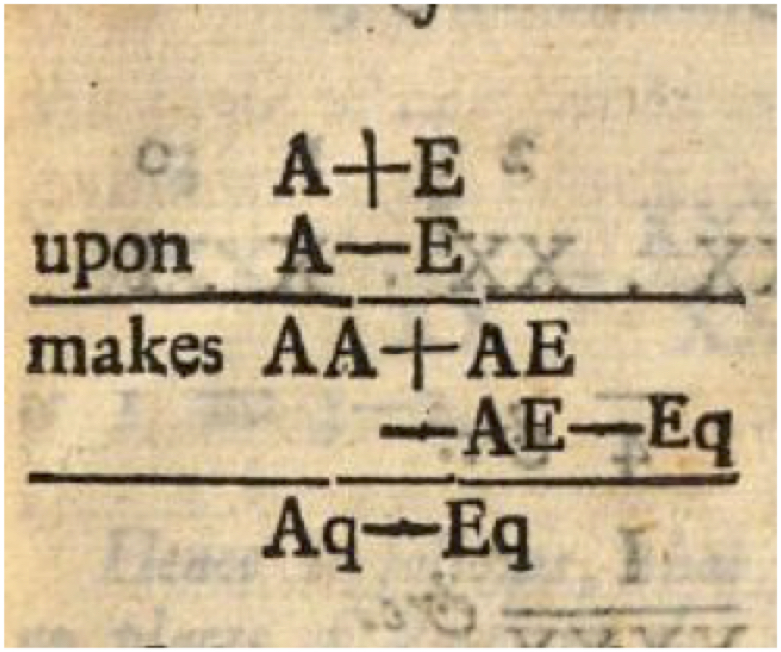 Excerpt from Oughtred's Key of the Mathematicks.