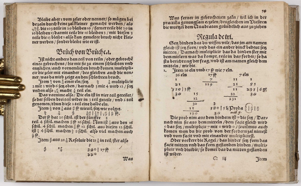 Folio 59 from Adam Riese's 1550 Rechenung nach der Lenge.