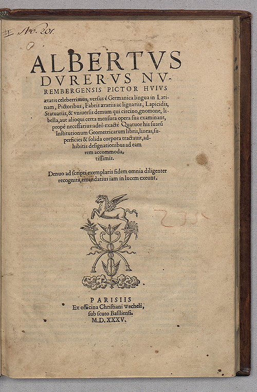 Mathematical Treasure: Albrecht Durer on Geometry | Mathematical ...