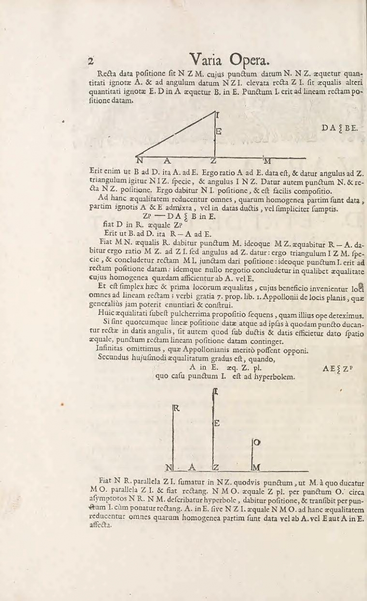 Page 2 from Fermat's Varia Opera Mathematica.