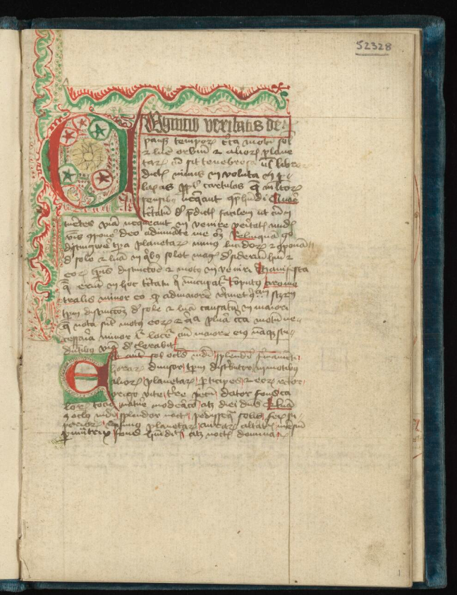 Page from 1443 manuscript copy of Computus chirometralis by John of Erfurt.