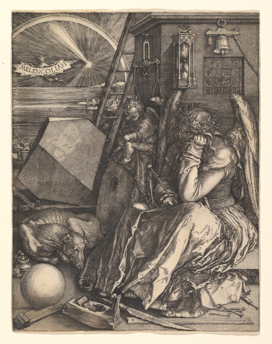 Dürer's famous engraving of Melancholia contains several references to mathematics.